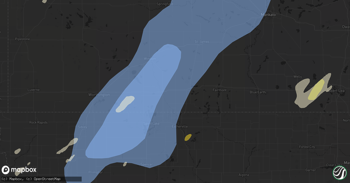 Hail map in Alpha, MN on June 29, 2026