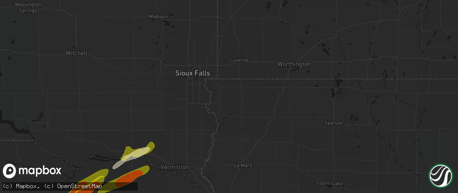 Hail map in Alvord, IA on June 29, 2026