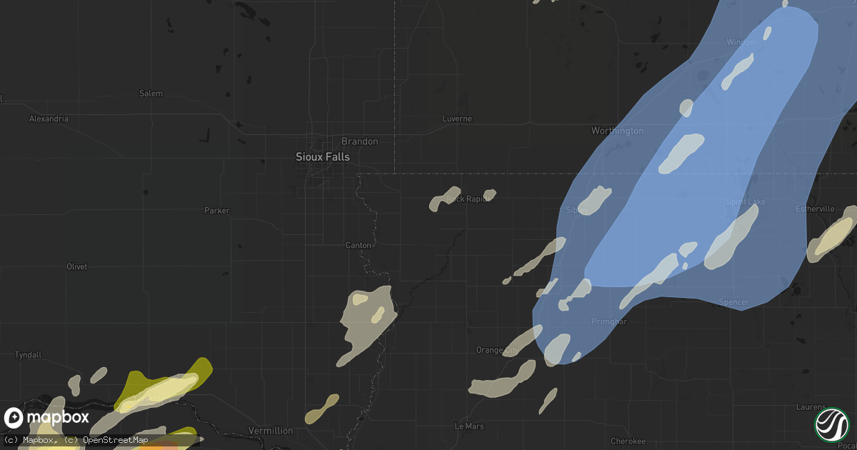 Hail map in Alvord, IA on June 29, 2026