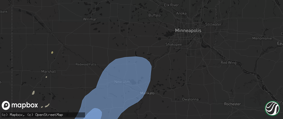 Hail map in Arlington, MN on June 29, 2026