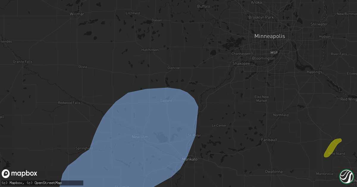 Hail map in Arlington, MN on June 29, 2026