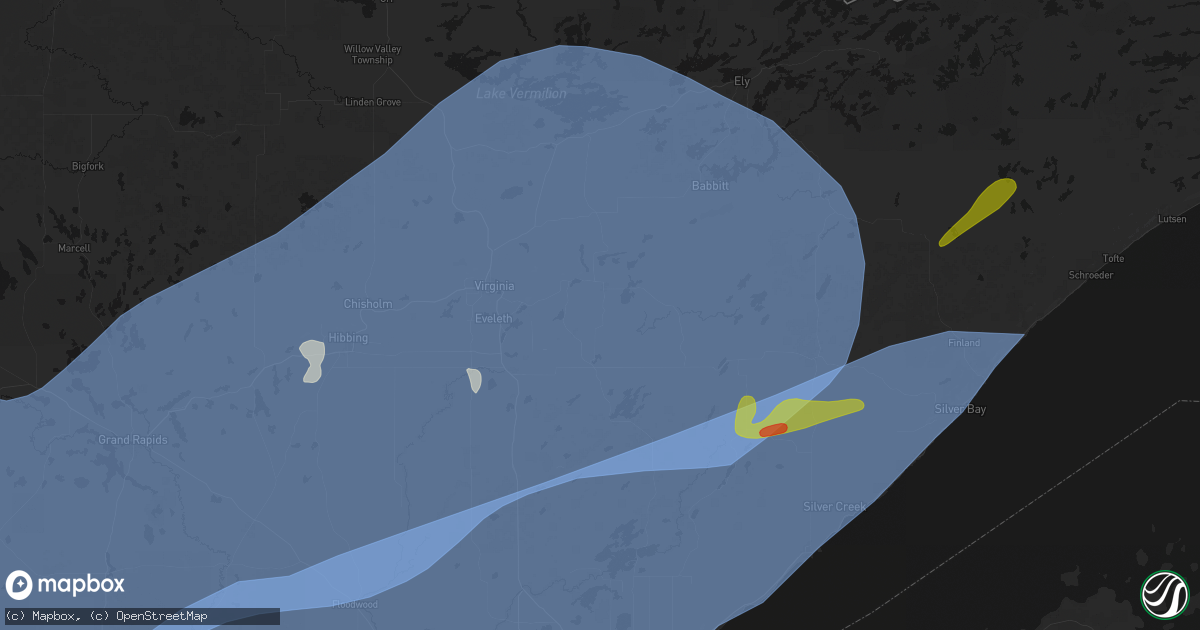 Hail map in Aurora, MN on June 29, 2026