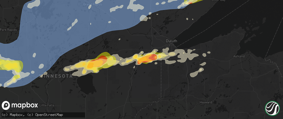 Hail map in Barnum, MN on June 29, 2026