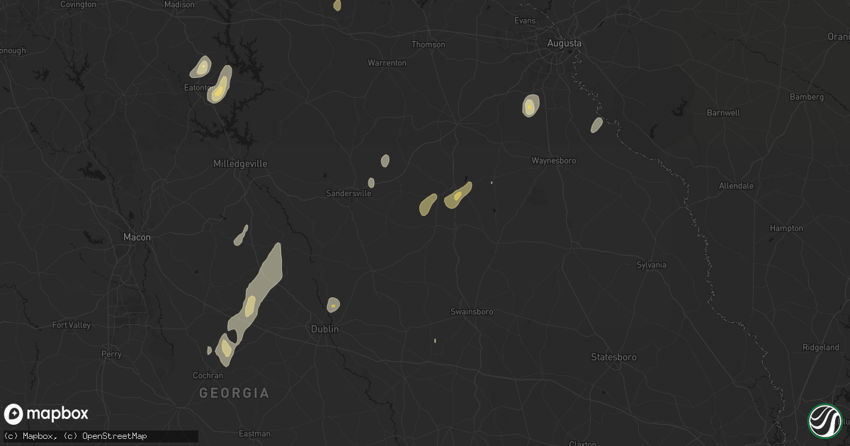 Hail map in Bartow, GA on June 29, 2026