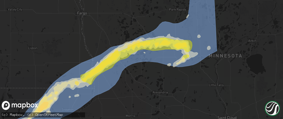 Hail map in Battle Lake, MN on June 29, 2026