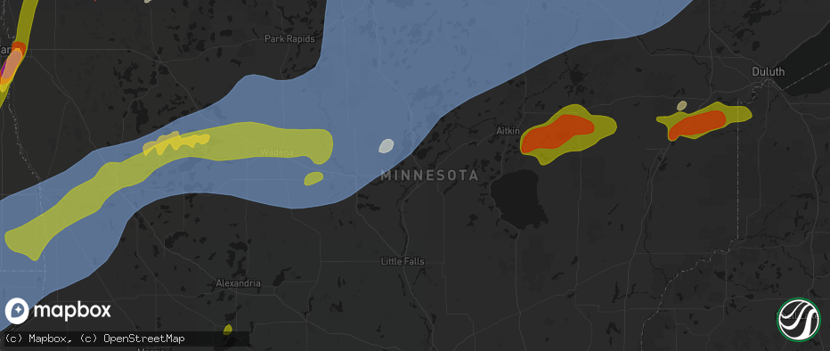 Hail map in Baxter, MN on June 29, 2026