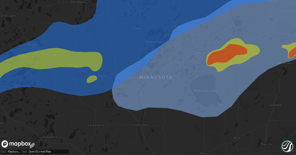 Hail map in Baxter, MN on June 29, 2026