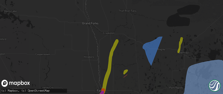 Hail map in Beltrami, MN on June 29, 2026