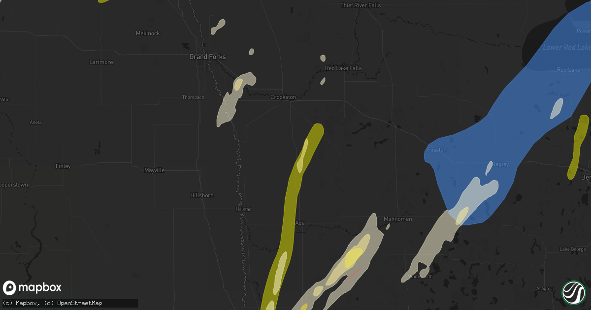 Hail map in Beltrami, MN on June 29, 2026