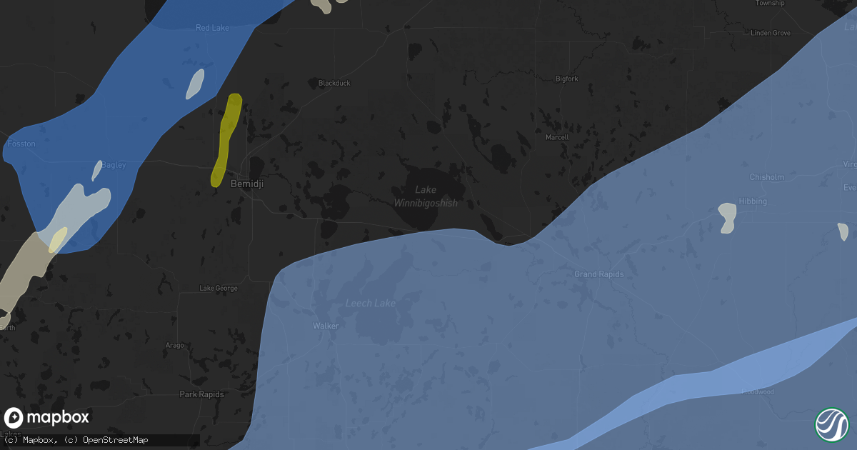 Hail map in Bena, MN on June 29, 2026