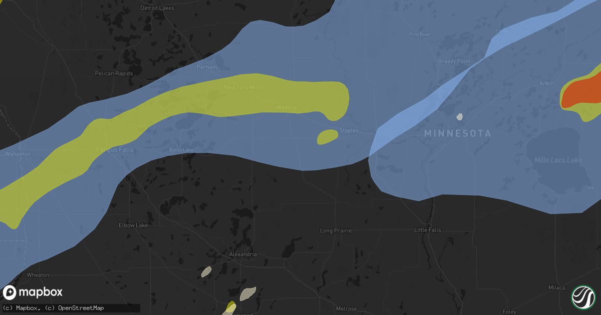 Hail map in Bertha, MN on June 29, 2026