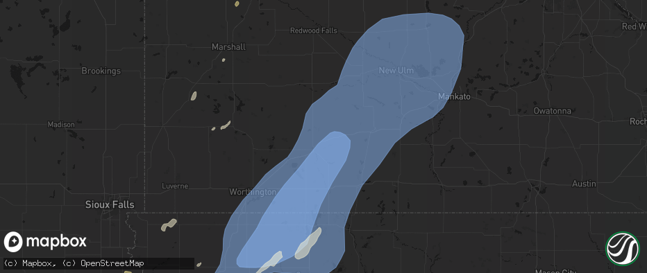 Hail map in Bingham Lake, MN on June 29, 2026