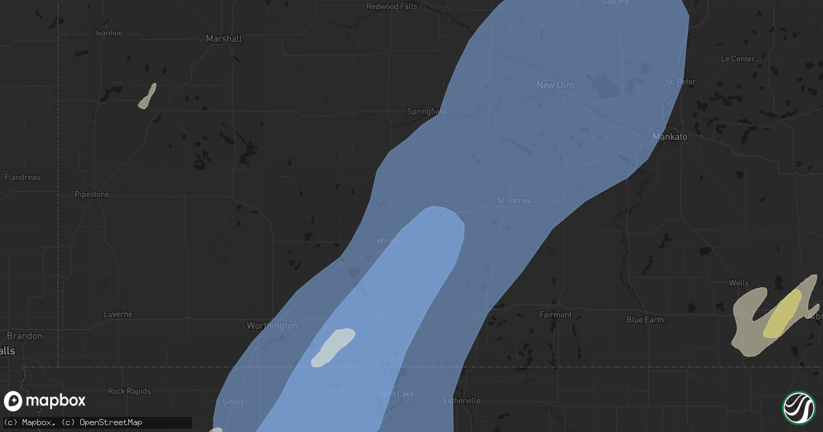 Hail map in Bingham Lake, MN on June 29, 2026