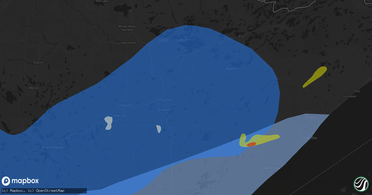 Hail map in Biwabik, MN on June 29, 2026