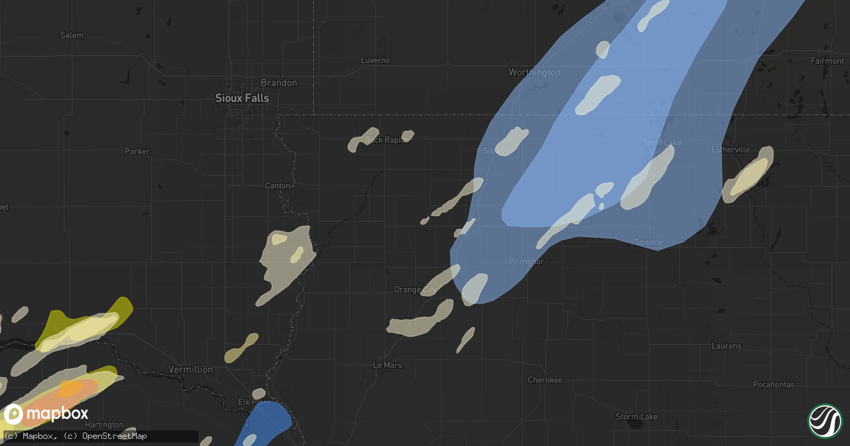 Hail map in Boyden, IA on June 29, 2026