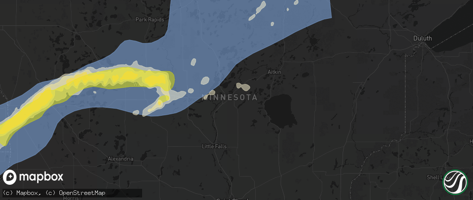 Hail map in Brainerd, MN on June 29, 2026