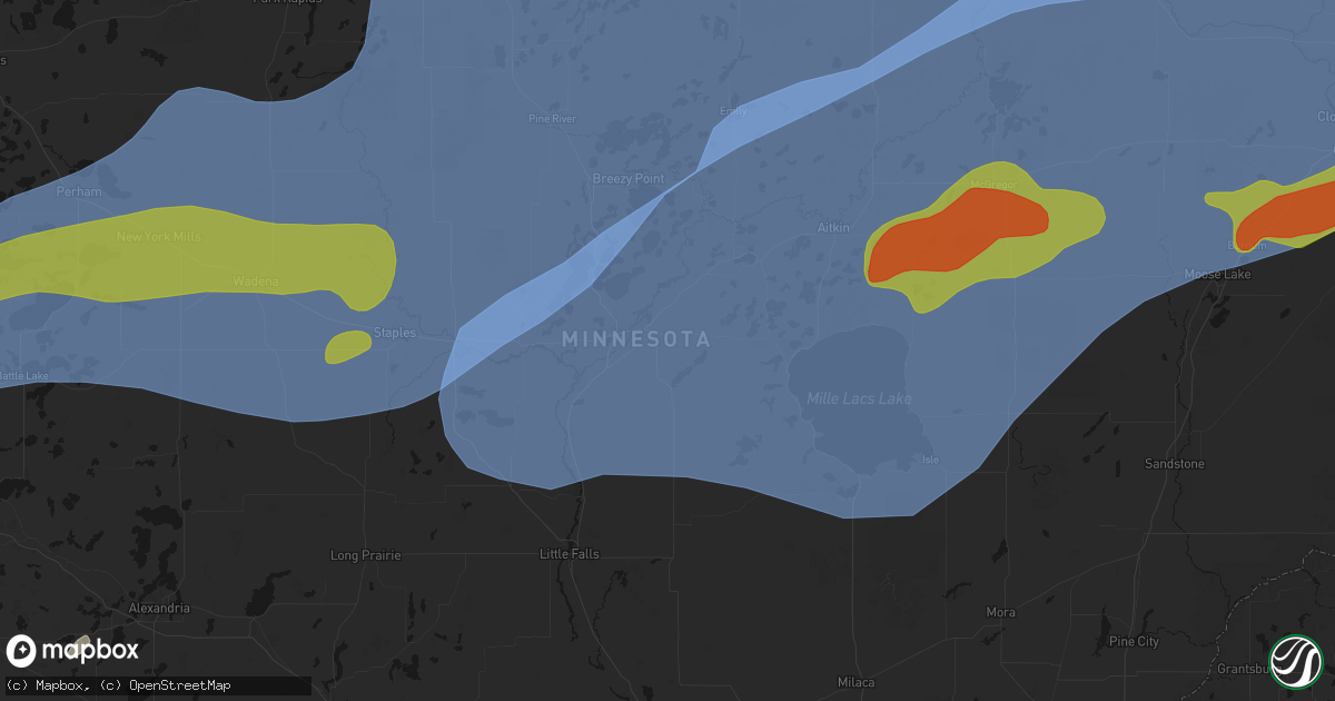 Hail map in Brainerd, MN on June 29, 2026