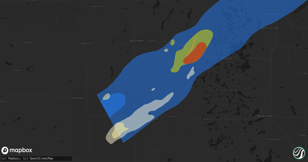 Hail map in Brentford, SD on June 29, 2026