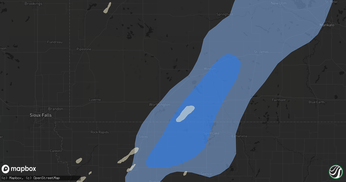 Hail map in Brewster, MN on June 29, 2026