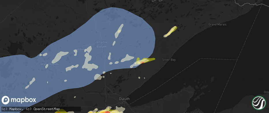 Hail map in Brimson, MN on June 29, 2026