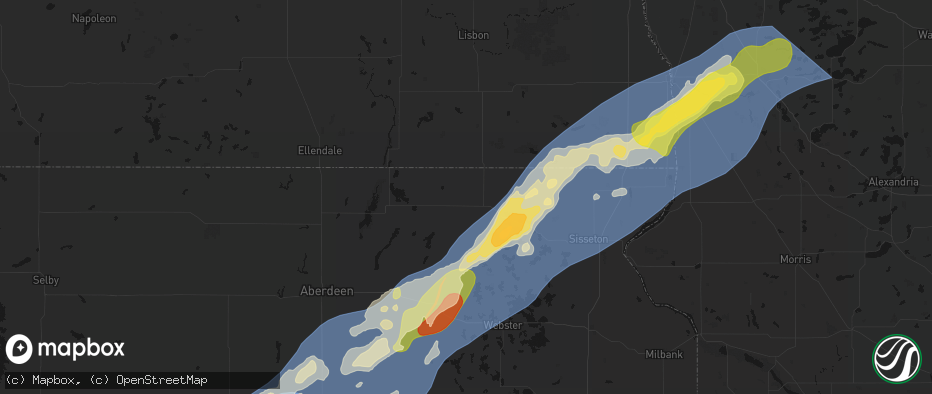 Hail map in Britton, SD on June 29, 2026