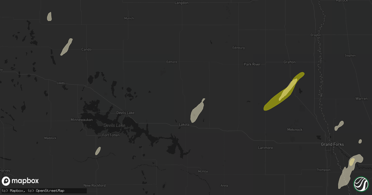 Hail map in Brocket, ND on June 29, 2026