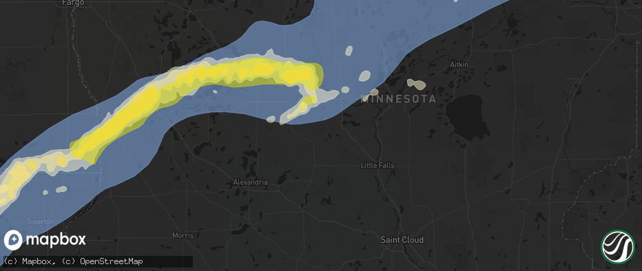 Hail map in Browerville, MN on June 29, 2026