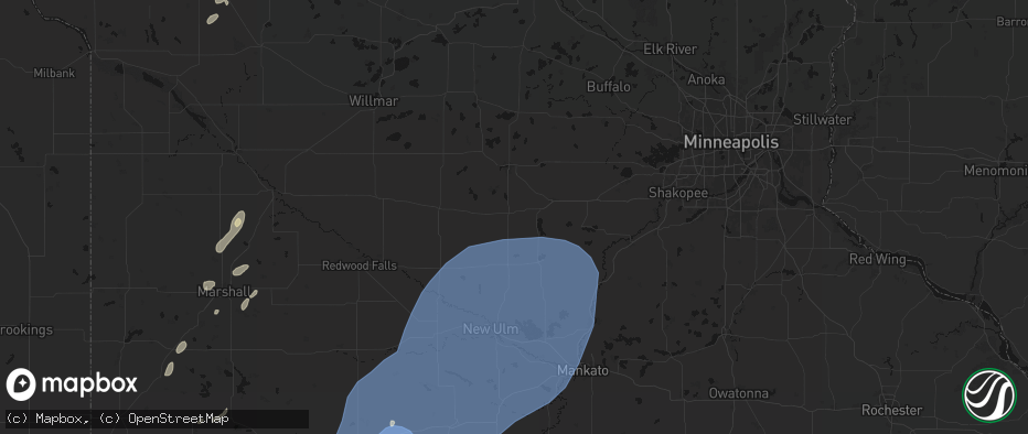 Hail map in Brownton, MN on June 29, 2026