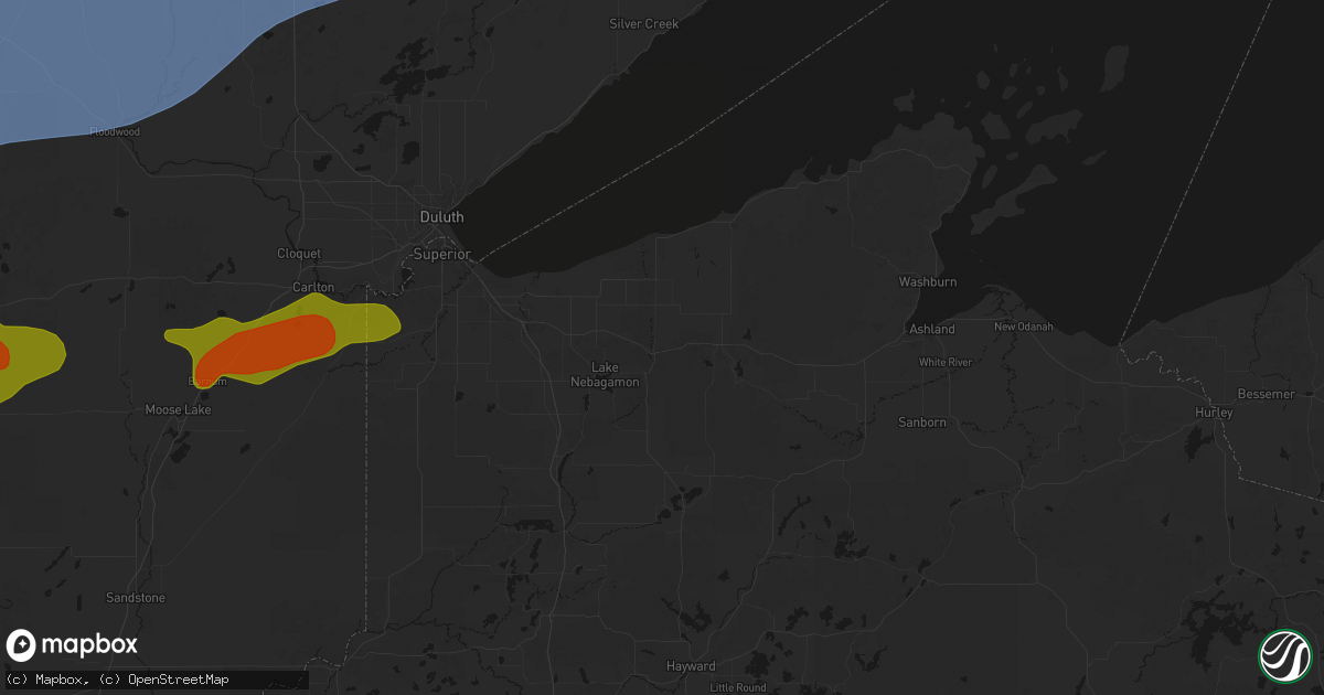 Hail map in Brule, WI on June 29, 2026