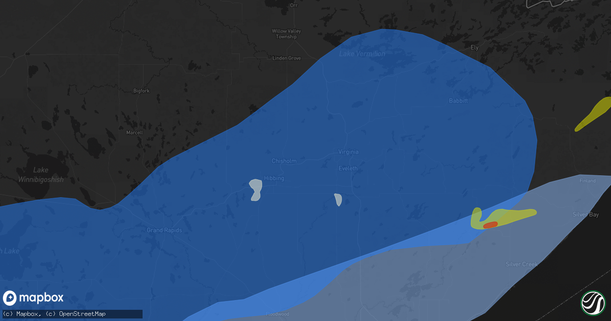 Hail map in Buhl, MN on June 29, 2026