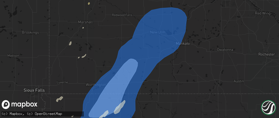 Hail map in Butterfield, MN on June 29, 2026