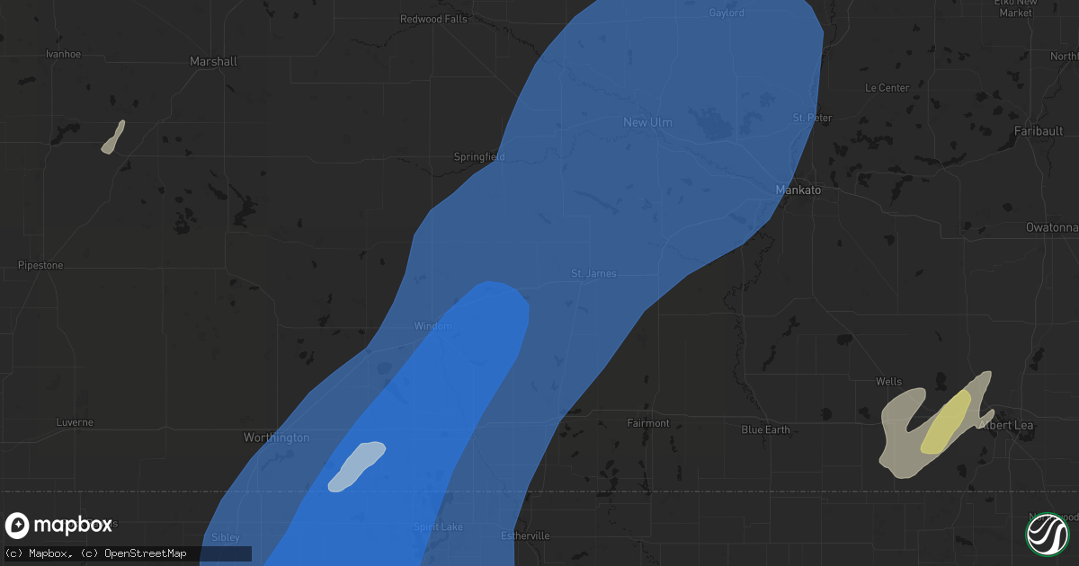 Hail map in Butterfield, MN on June 29, 2026