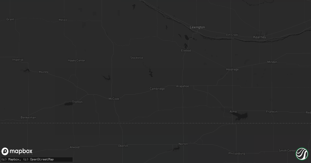 Hail map in Cambridge, NE on June 29, 2026