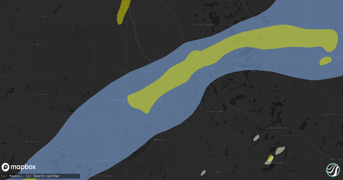 Hail map in Campbell, MN on June 29, 2026