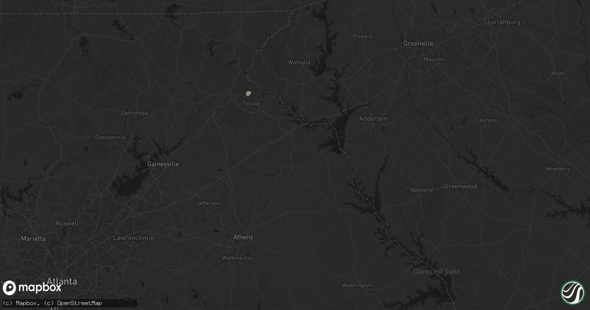 Hail map in Canon, GA on June 29, 2026