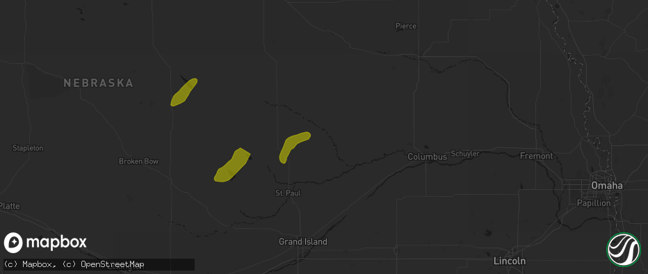 Hail map in Cedar Rapids, NE on June 29, 2026