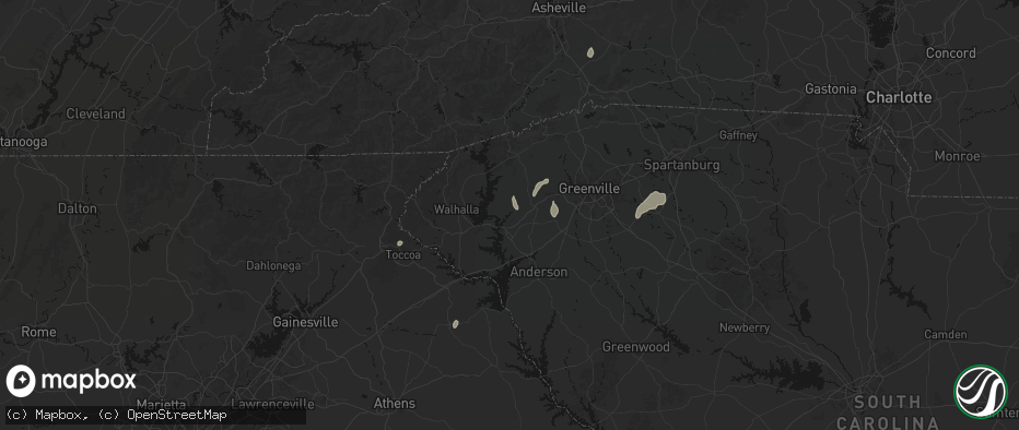 Hail map in Central, SC on June 29, 2026