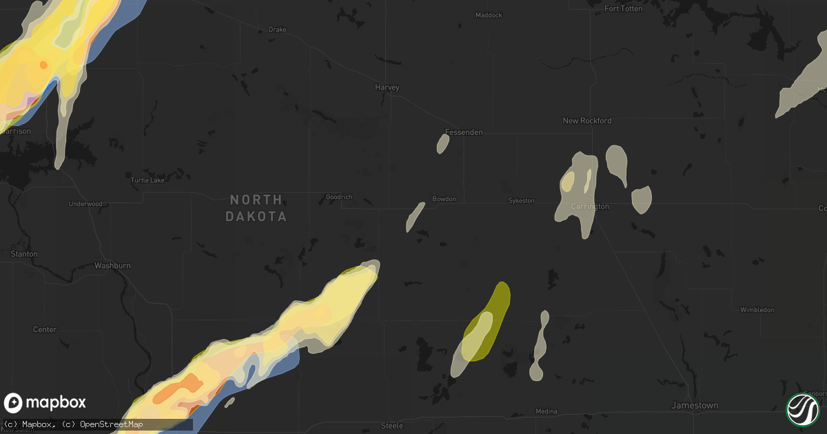 Hail map in Chaseley, ND on June 29, 2026