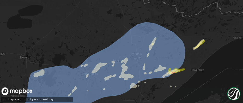Hail map in Chisholm, MN on June 29, 2026