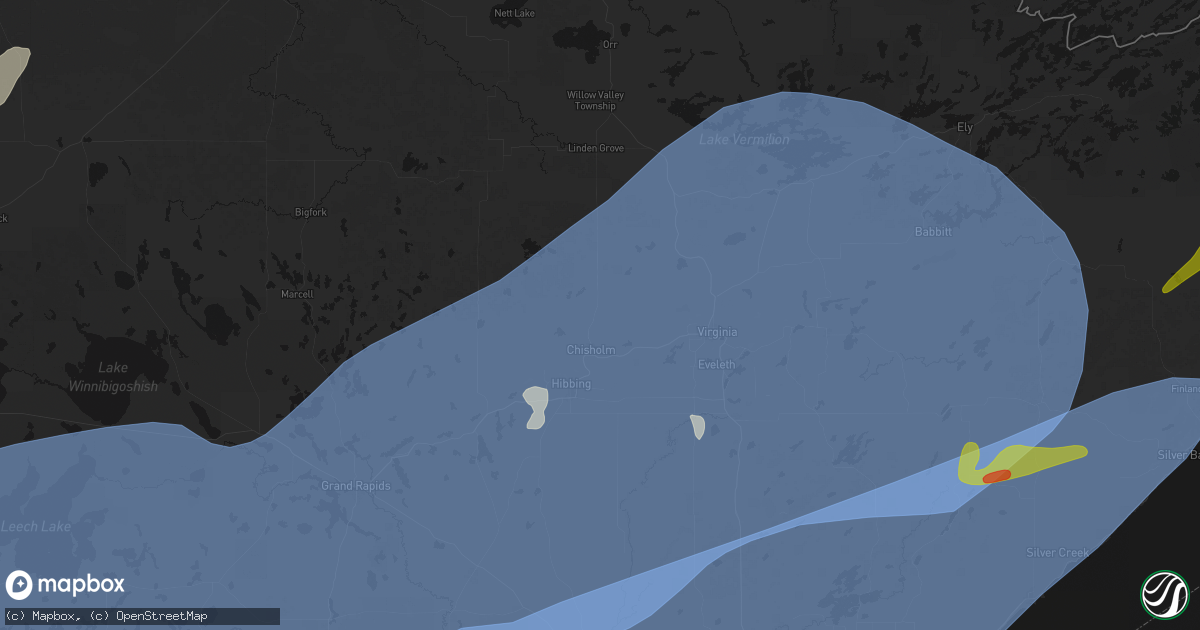 Hail map in Chisholm, MN on June 29, 2026