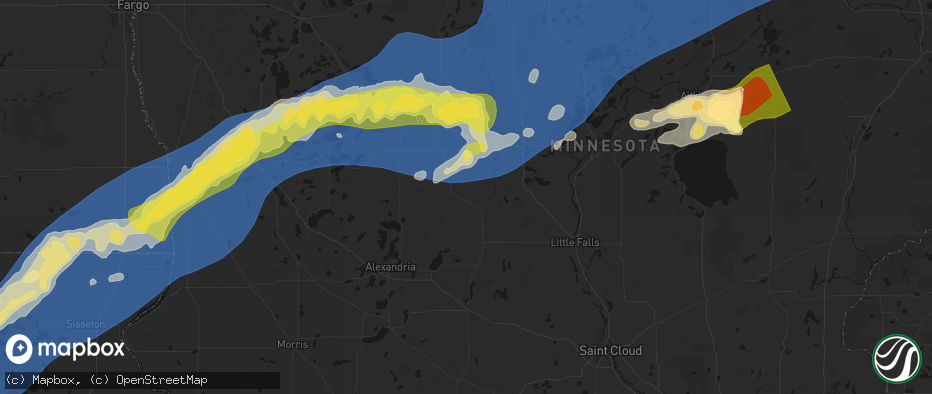 Hail map in Clarissa, MN on June 29, 2026
