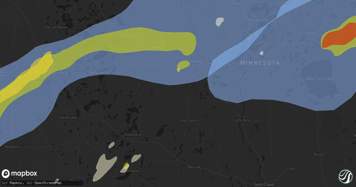 Hail map in Clarissa, MN on June 29, 2026