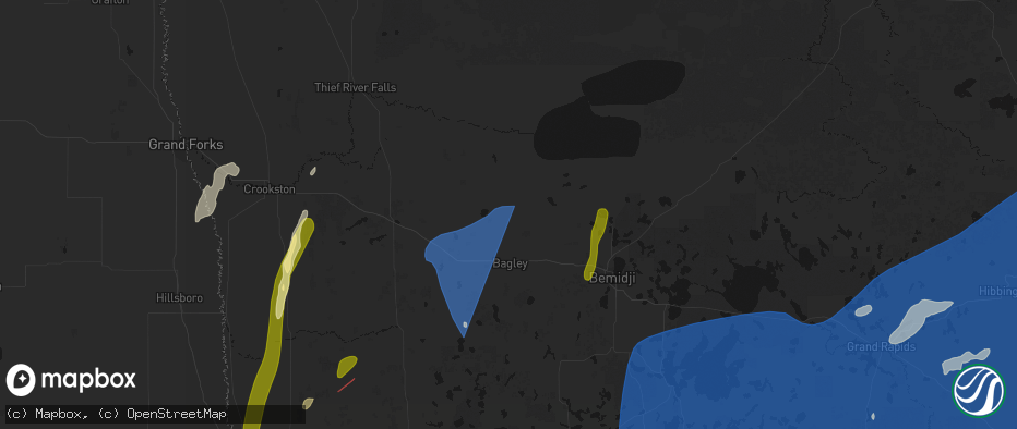 Hail map in Clearbrook, MN on June 29, 2026