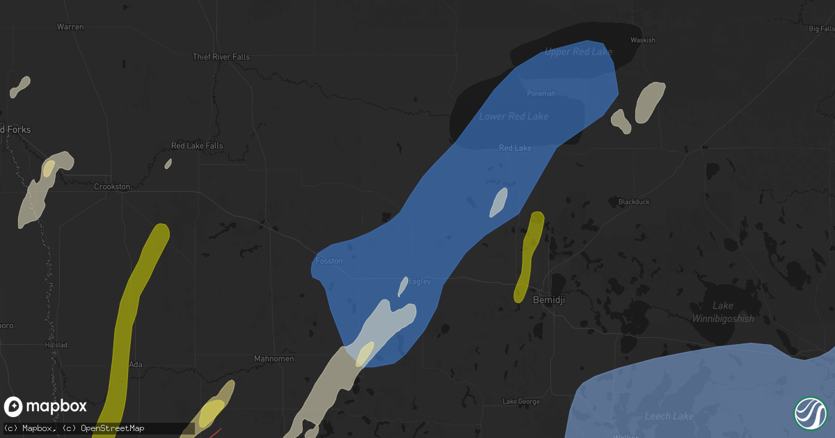 Hail map in Clearbrook, MN on June 29, 2026