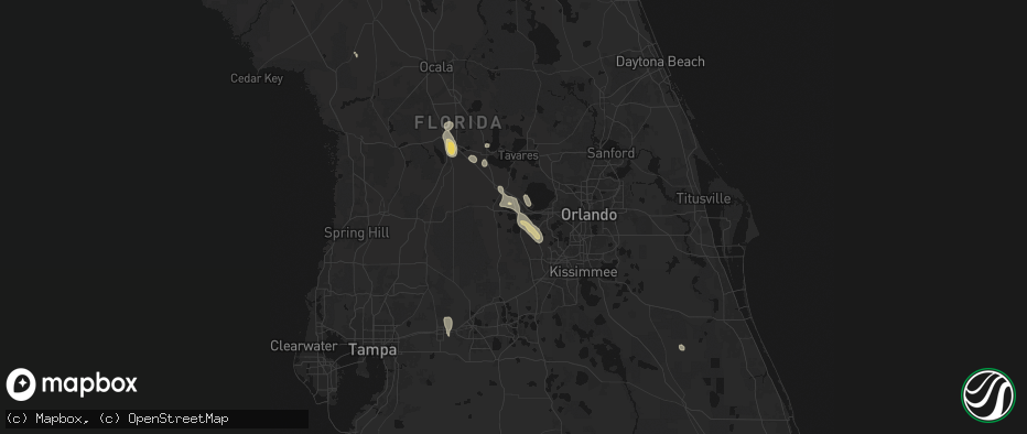 Hail map in Clermont, FL on June 29, 2026