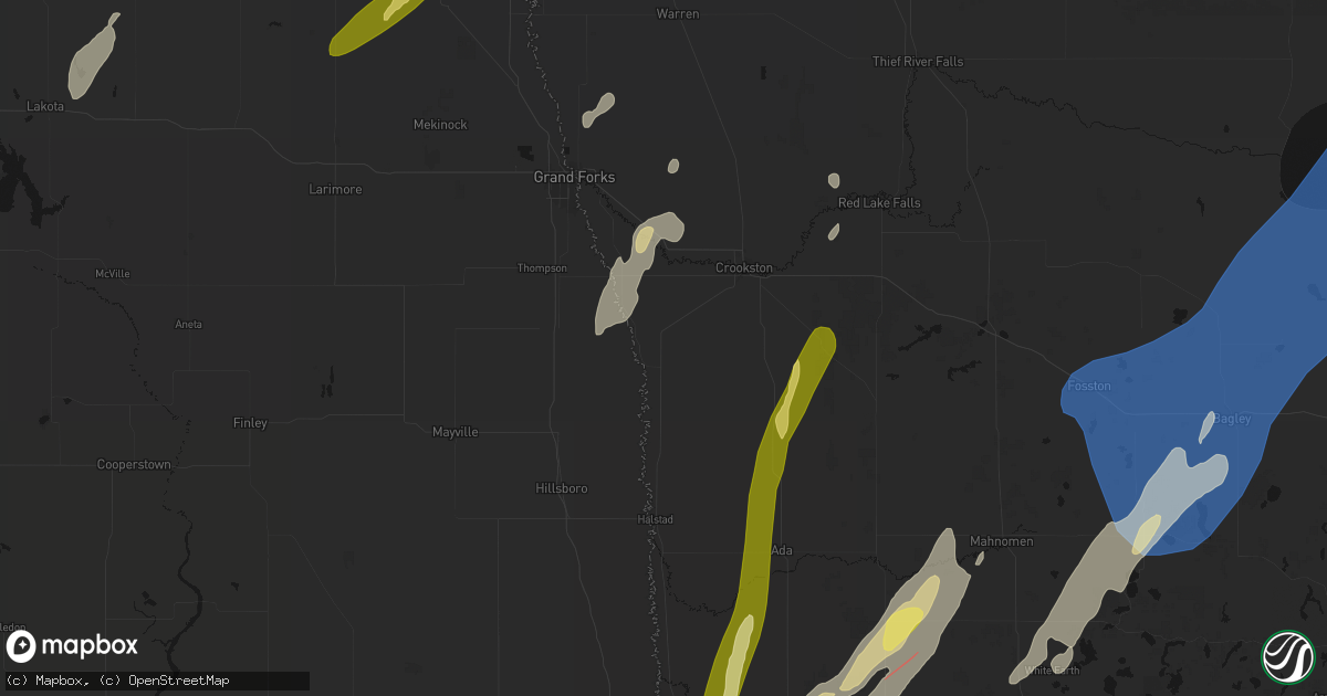 Hail map in Climax, MN on June 29, 2026