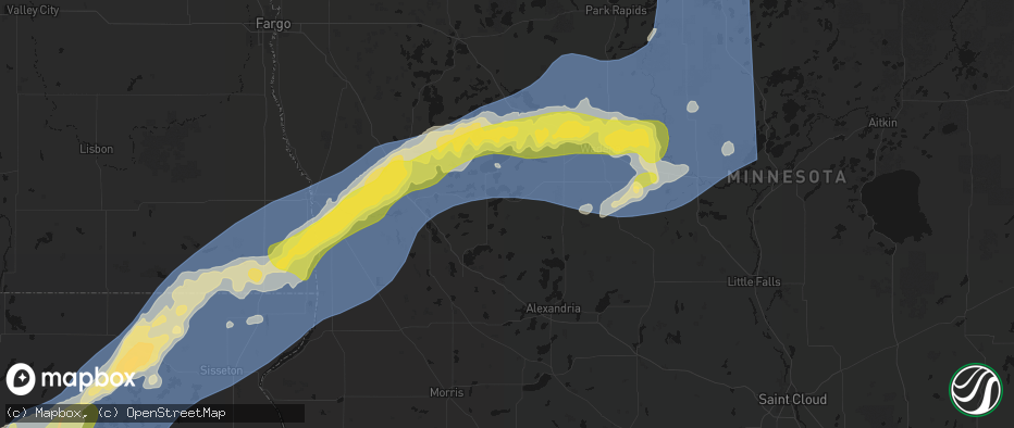 Hail map in Clitherall, MN on June 29, 2026