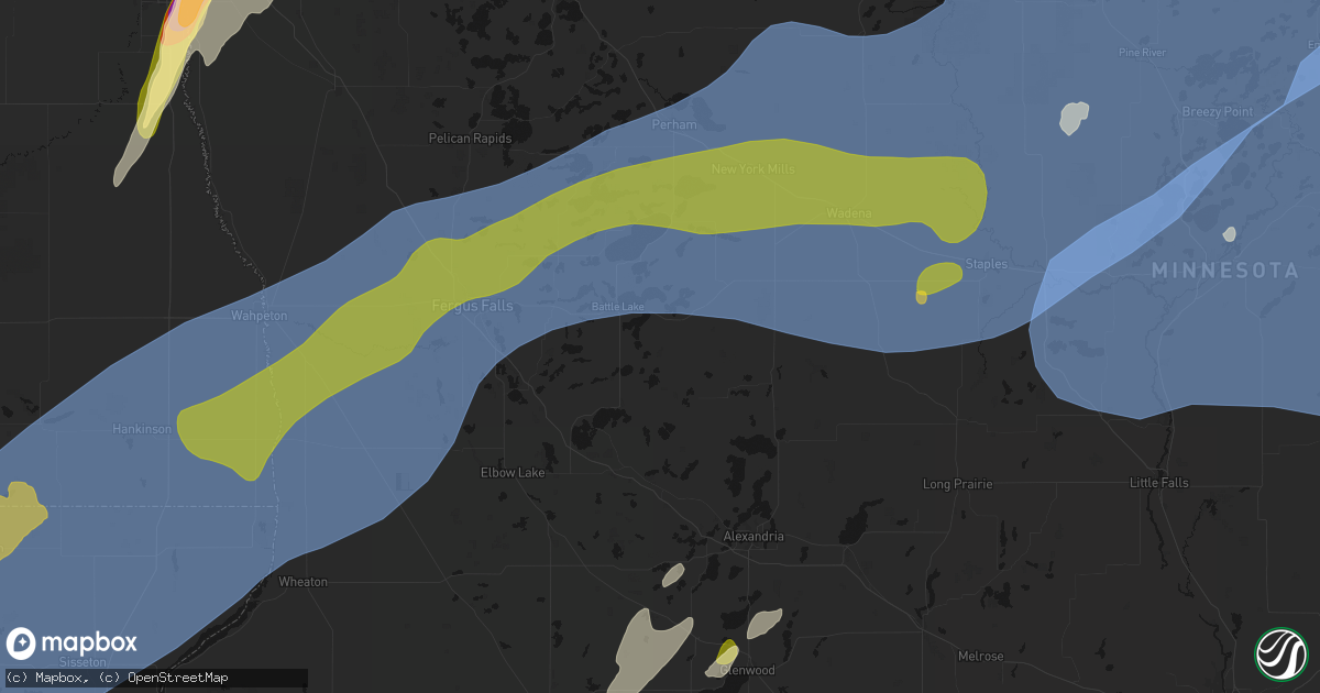 Hail map in Clitherall, MN on June 29, 2026