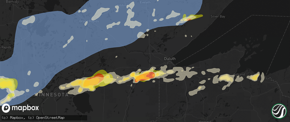Hail map in Cloquet, MN on June 29, 2026