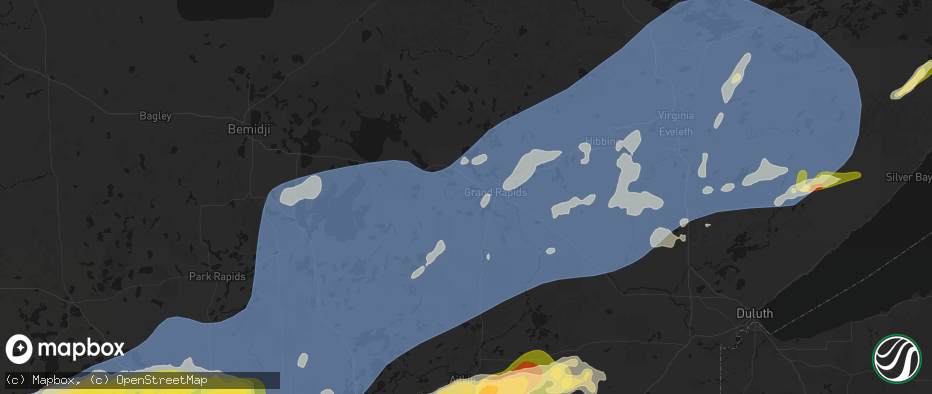 Hail map in Cohasset, MN on June 29, 2026